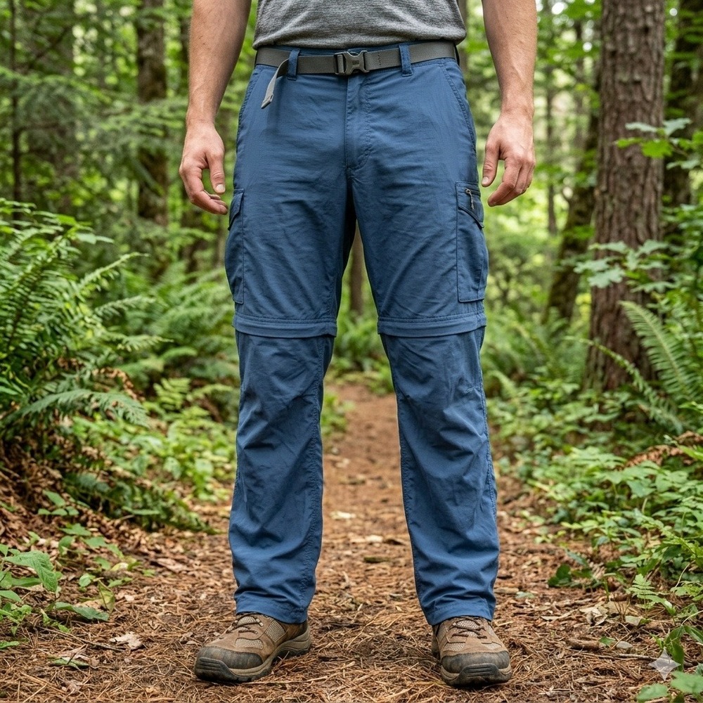Columbia Silver Ridge Convertible Cargo Pants Mens 36x32 Blue Hiking Omni-Shade